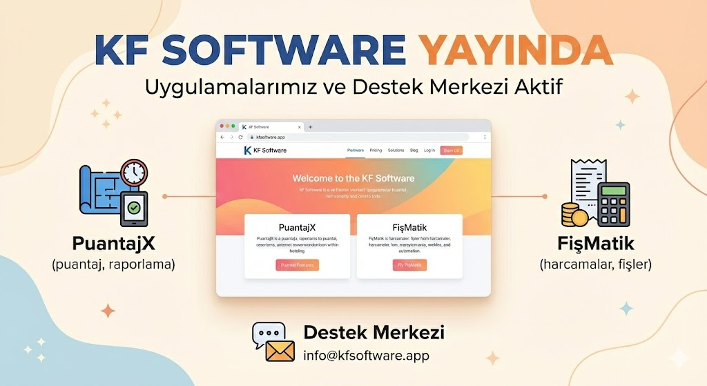 KF Software Yayında: Uygulamalarımız ve Destek Merkezi Aktif