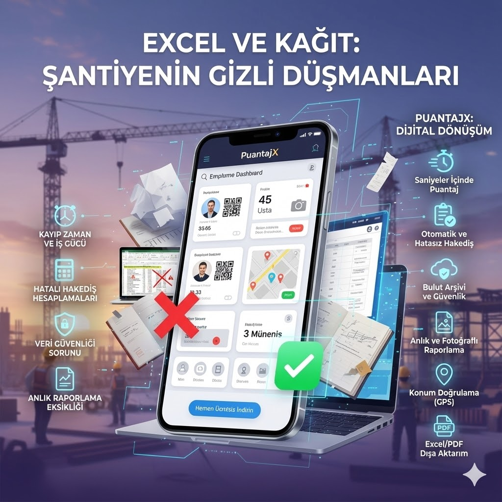 Excel ile Puantaj Tutmanın Gizli Maliyeti: Neden Mobil Uygulamaya Geçmelisiniz?